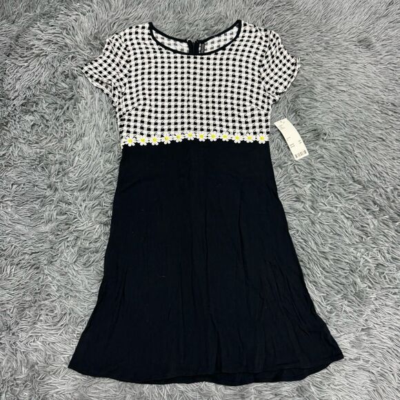 Urban Outfitters Gingham Plaid Daisy Print Dress Size Small NWT - Picture 1 of 9